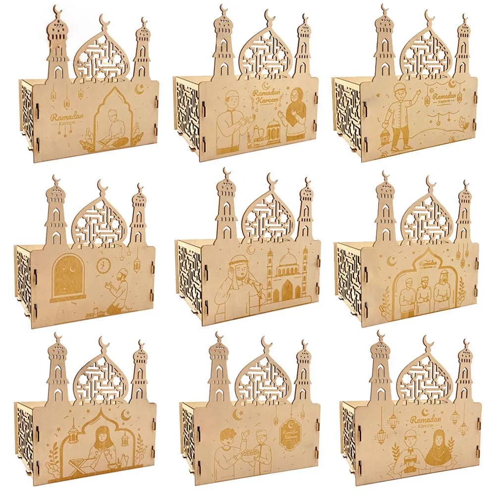 

Eid Mubarak Decoration Islamic Ramadan Tray Moon Star Wooden Food Dessert Muslim Party Decor Mubarak Mosque Gifts Eid Al Adha