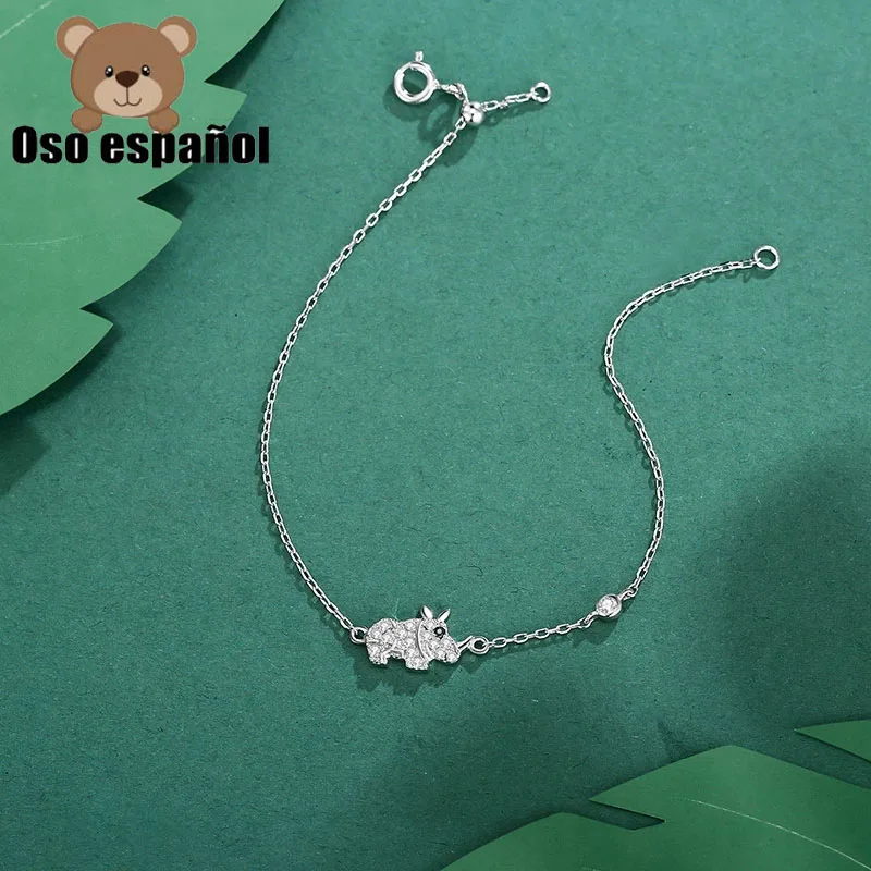 

TS-SL021 High Quality Original Cute Spanish Bear Gemstone Pendant Necklace Self-designed Jewelry Sterling Silver Bracelet