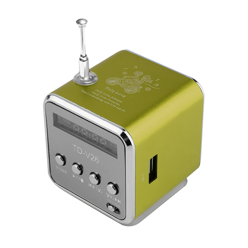

Mini Radio Receiver TD-V26 Digital Portable Speakers LCD Stereo Loudspeaker USB Charging Support TF Card Portable FM Radio