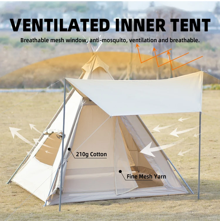 Портативная складная ветрозащитная индийская палатка-типи на заказ большой