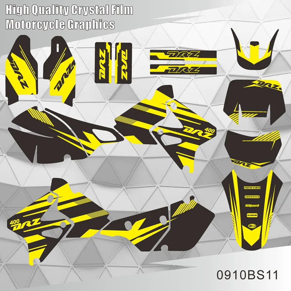 Полная графика, наклейки, мотоциклетный фон, индивидуальный номер, имя для SUZUKI DRZ400 SM S E DRZ 400 SM S E 2000-2020