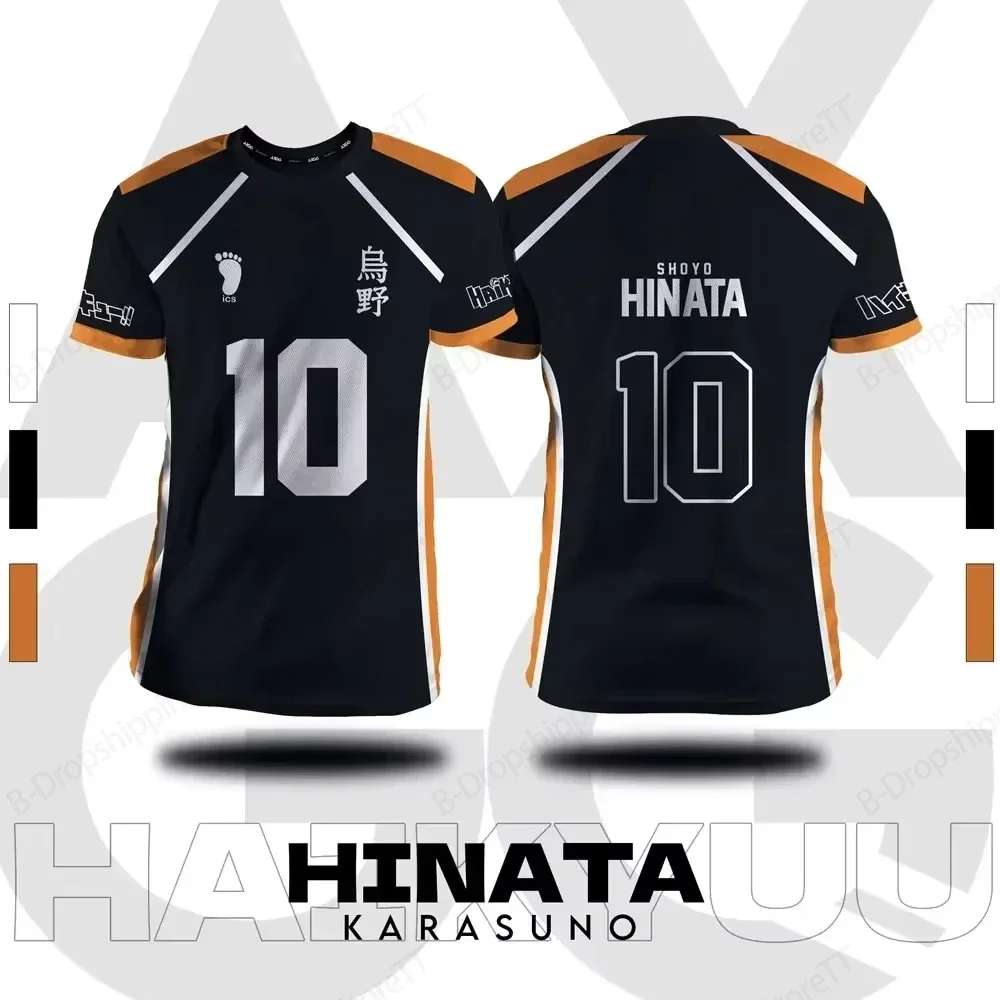 Фото Haikyuu Fox Valley японская клетчатая рубашка, аниме с 3D-принтом для мужчин и женщин, модная спортивная футболка большого размера с короткими рукавами №1