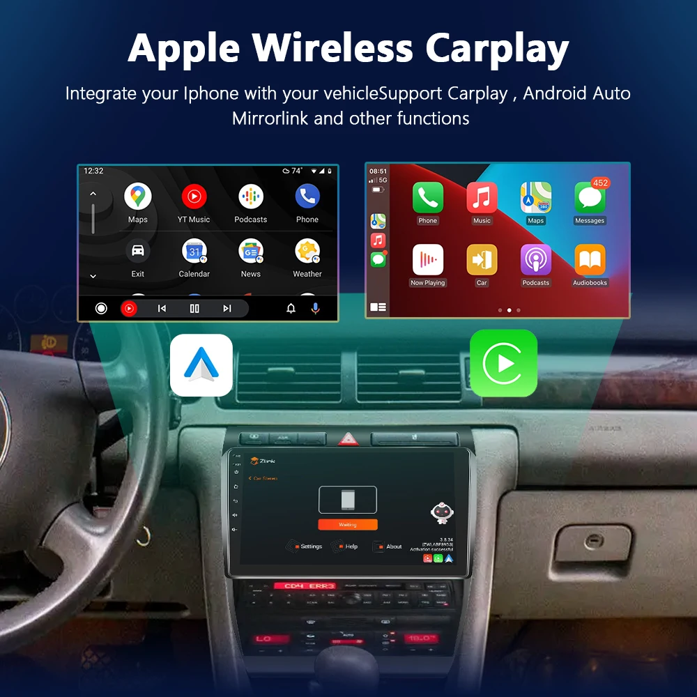 Автомагнитола Podofo для Audi A6 C5 1997-2004 4G Wi-Fi 9 дюймов |