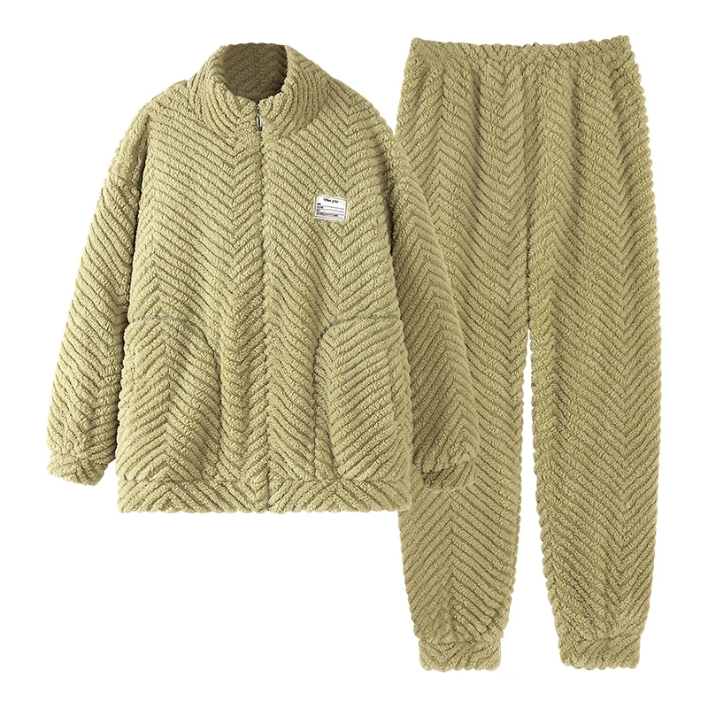 Женская Повседневная Пижама большого размера зимняя теплая фланелевая одежда