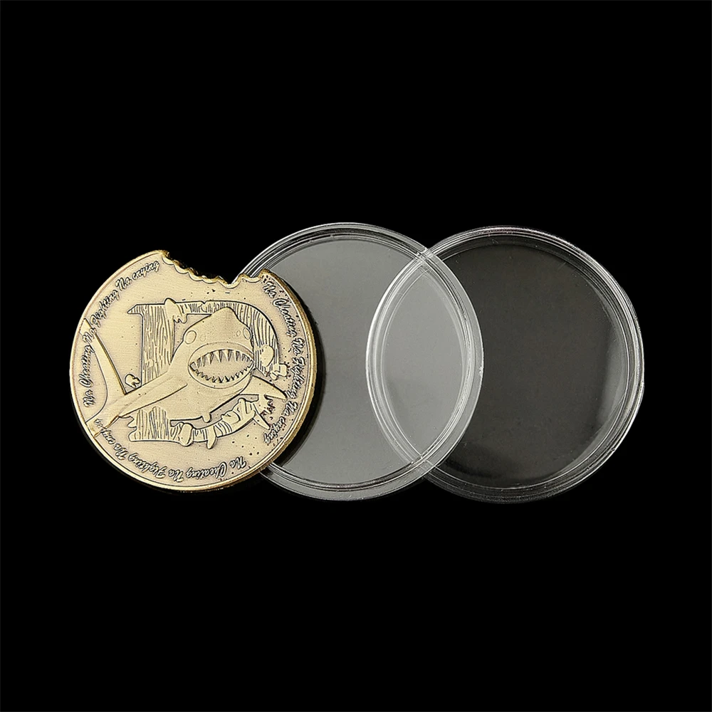 Большая белая акула бронзовая монета Na обмана драка плач памятная Защита