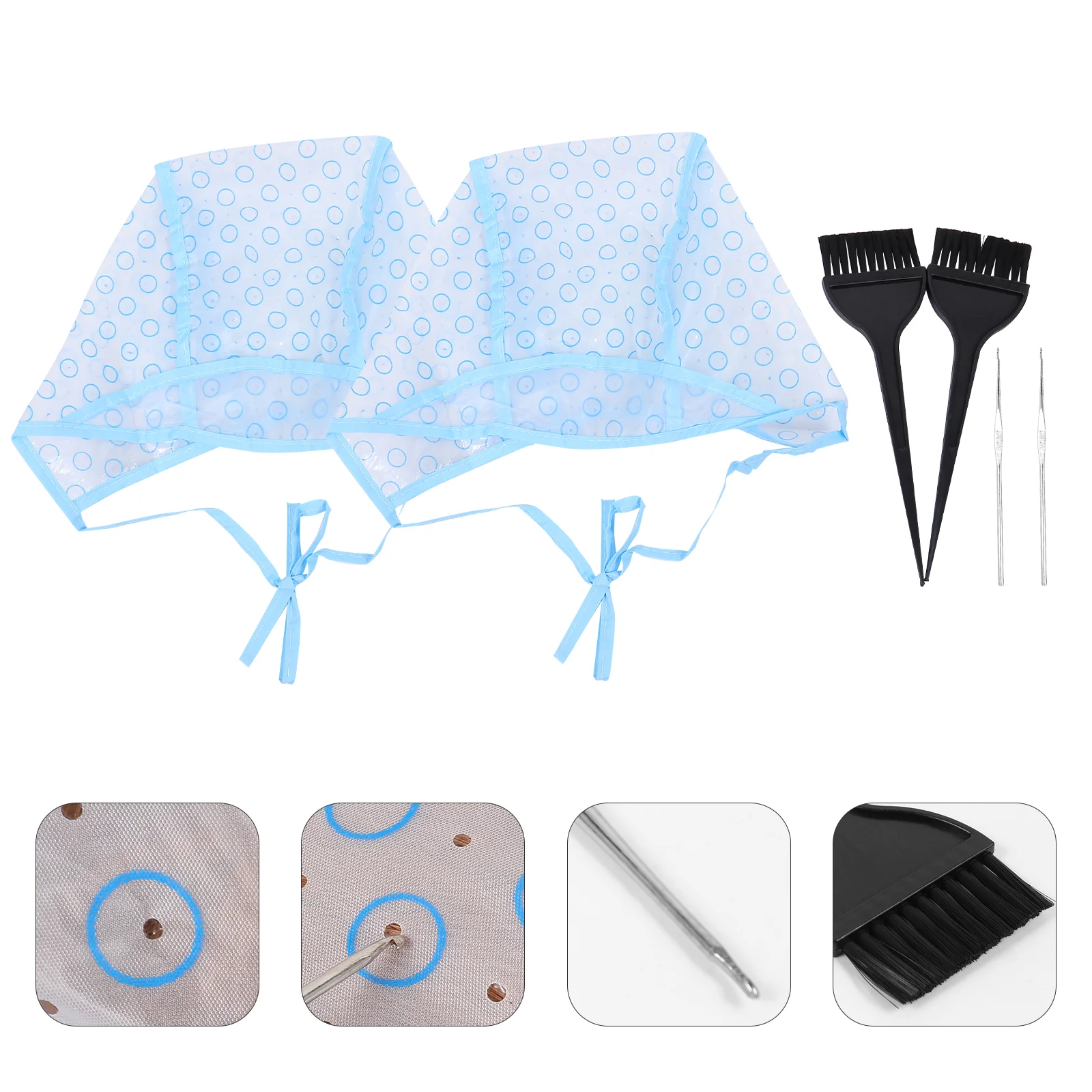 Hair Coloring, 6pcs Hair Dyeing Styling Tools with Hair Highlight Cap Metal Hooks Dye Brushes for Salon Home