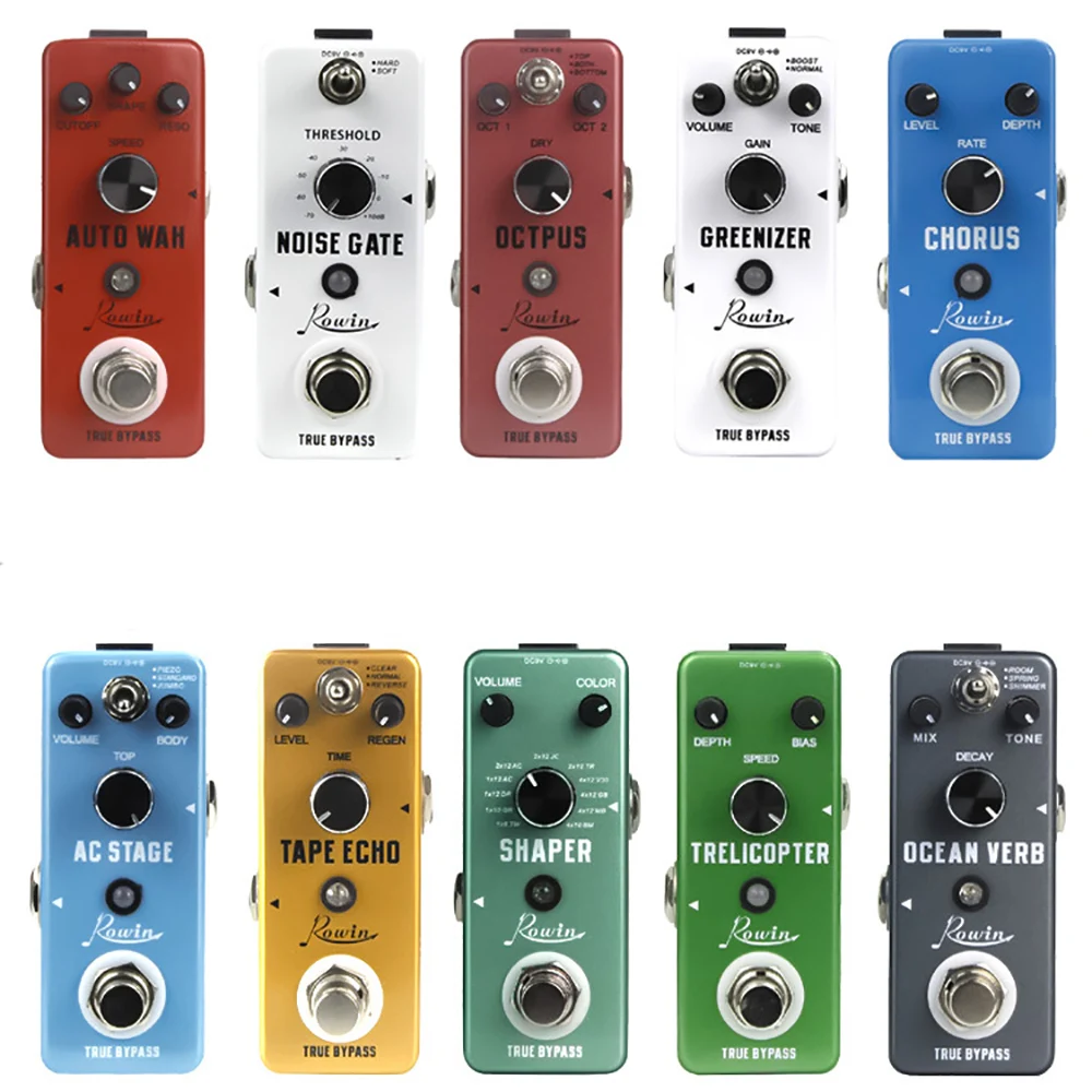 

Rowin Guitar Bass Pedal Effects Processors 8 Hole Output 9V Power Supply Guitarra Pedal Classic Distortion Echo Delay Chorus