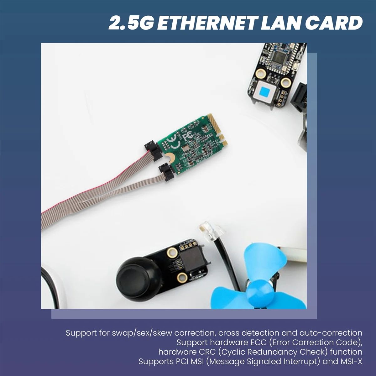 Сетевая карта промышленного управления M.2 A+E KEY 2.5G Ethernet LAN-карта RTL8125B