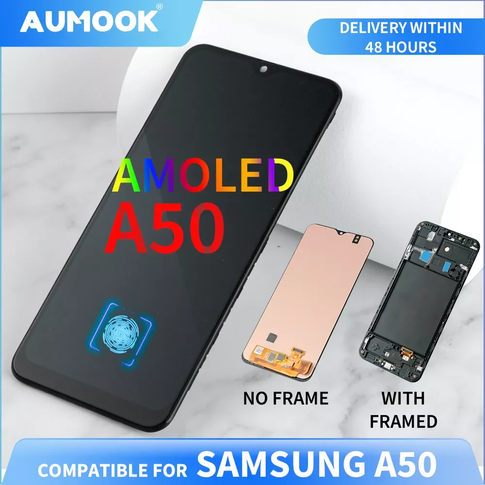 

ЖК-дисплей для Samsung A50 с дигитайзером в сборе и рамкой