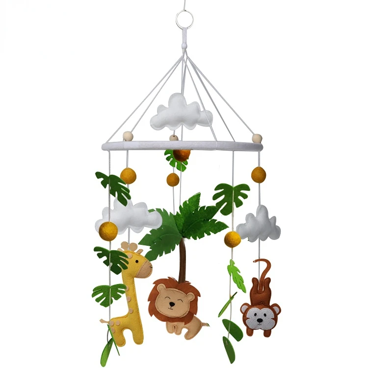 

Felt Baby Crib Mobile Jungle Safari Nursery Mobiles Safari Animal Hanging Carousel Farmhouse Decor Baby Room Decor Wind Chimes