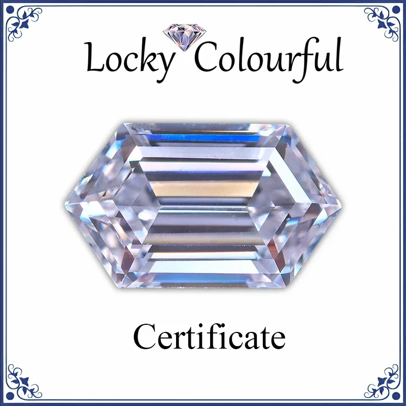 Муассанит длинный шестиугольник цвет D специальная огранка VVS1 очаровательные