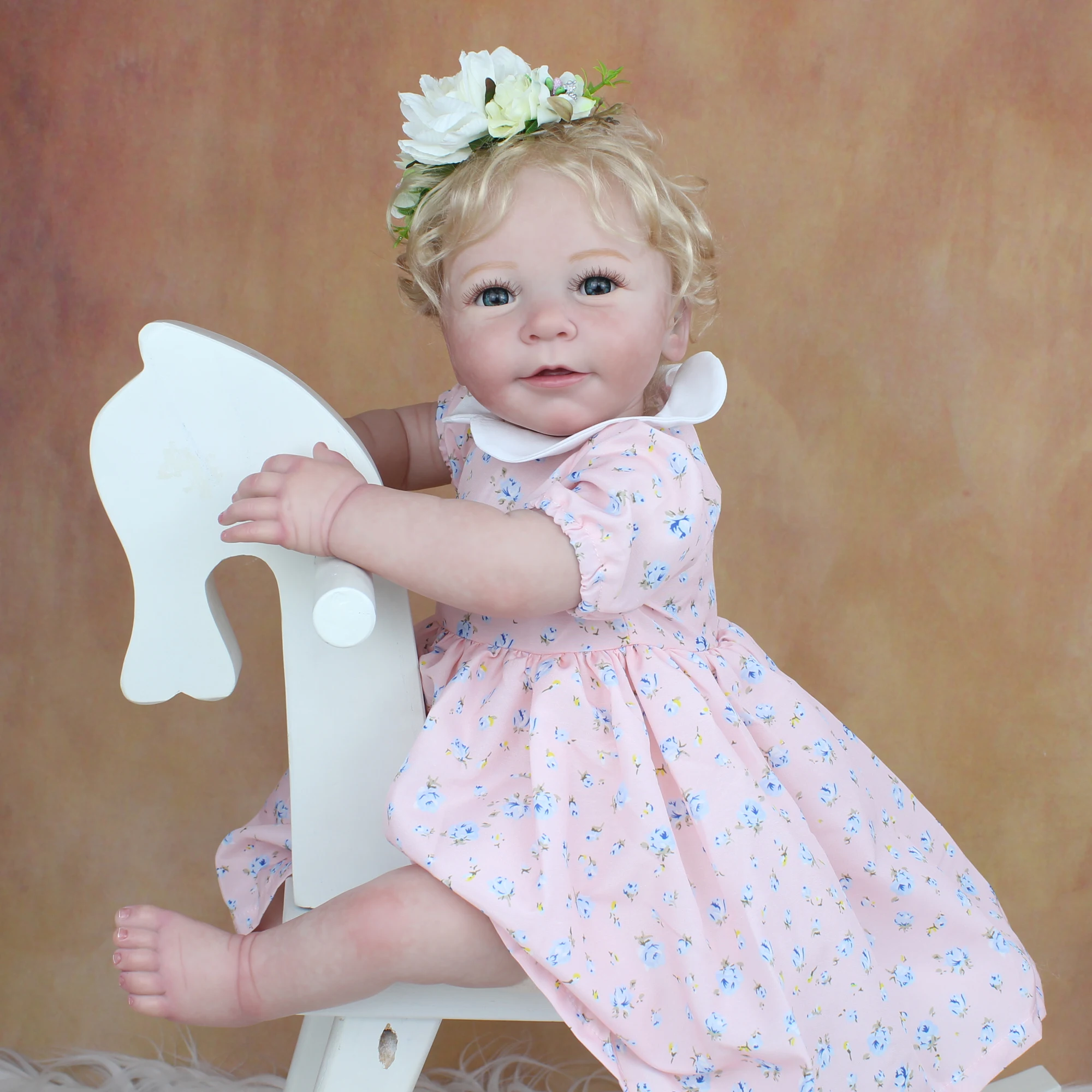 Мягкая силиконовая кукла реборн 55 см с 3d-рисунком готовая Кукла-младенец