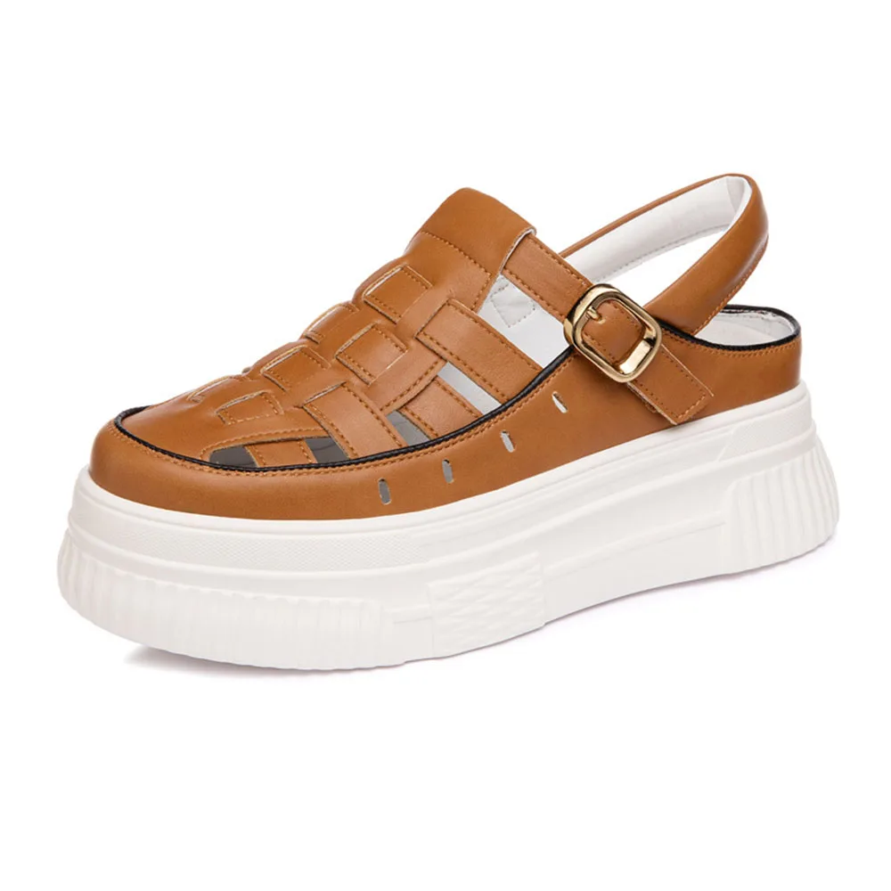 

Сандалии Baotou женские из натуральной кожи, летние плетеные босоножки в римском стиле, модель a237, 2023