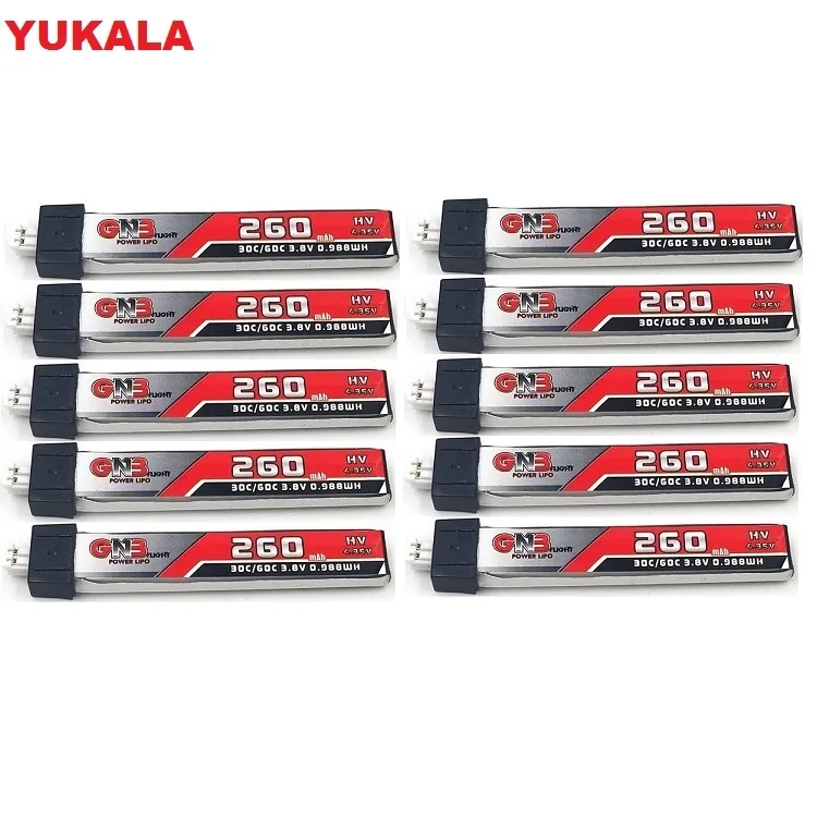 

3PCS 5PCS 10PCS GAONENG 3.8V 260mAh 30C/60C HV Lipo battery PH2.0 Plug for US65 Inductrix FPV BetaFPV 65S UR65 Tiny Whoop Drone