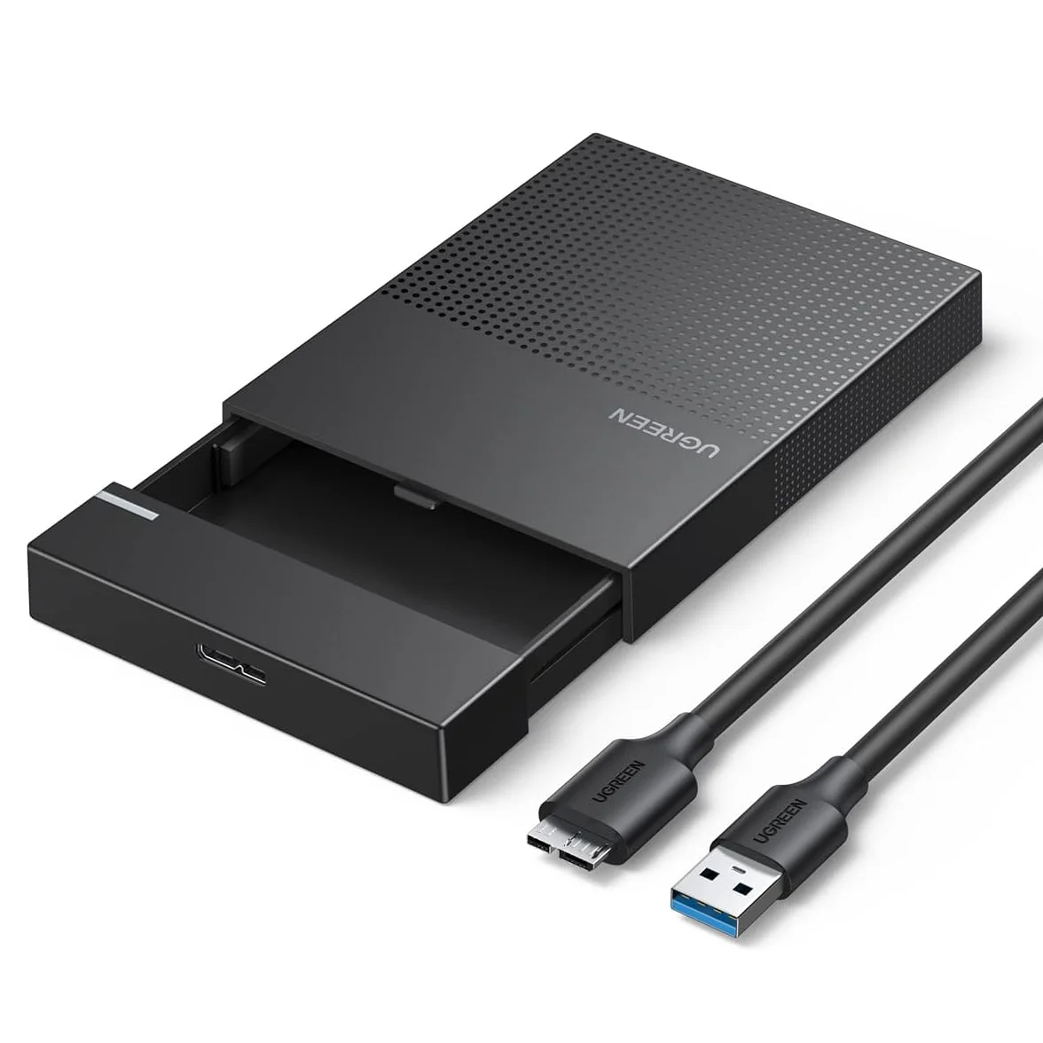 Фото Внешний корпус для жесткого диска UGREEN 2.5 дюйма SATA-USB 3.0, без инструментов, для SSD/HDD 9.5 мм, для компьютеров и ноутбуков №2
