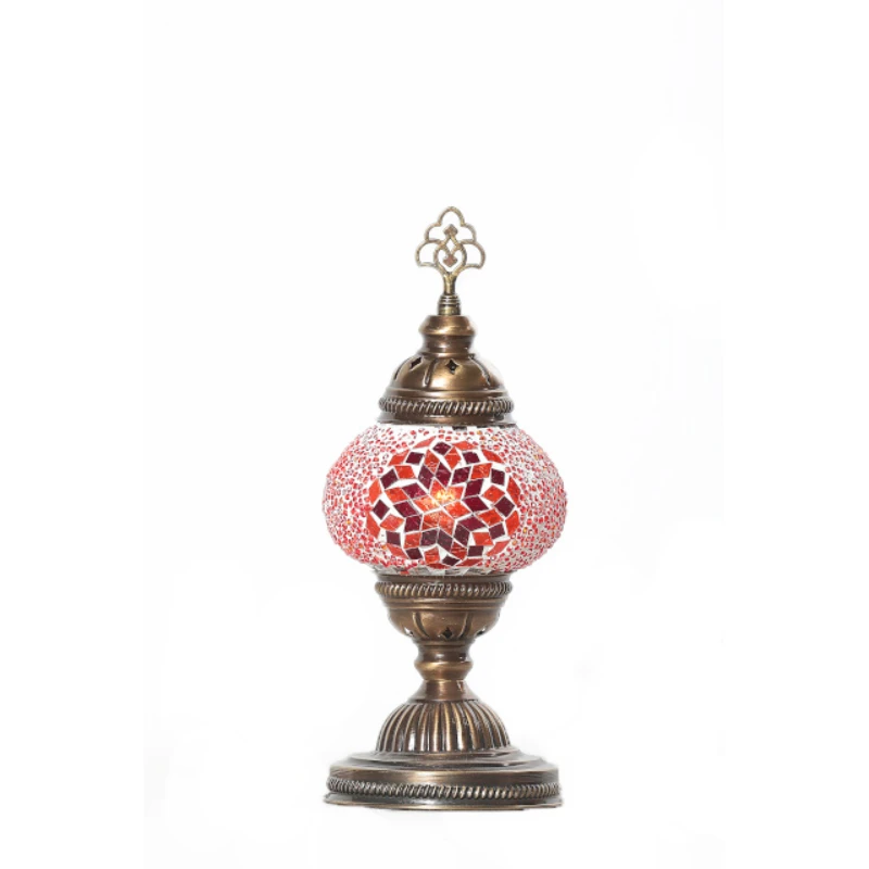 

High Quality Turkish Mosaic Glass Table Lamp with No 2 Globe