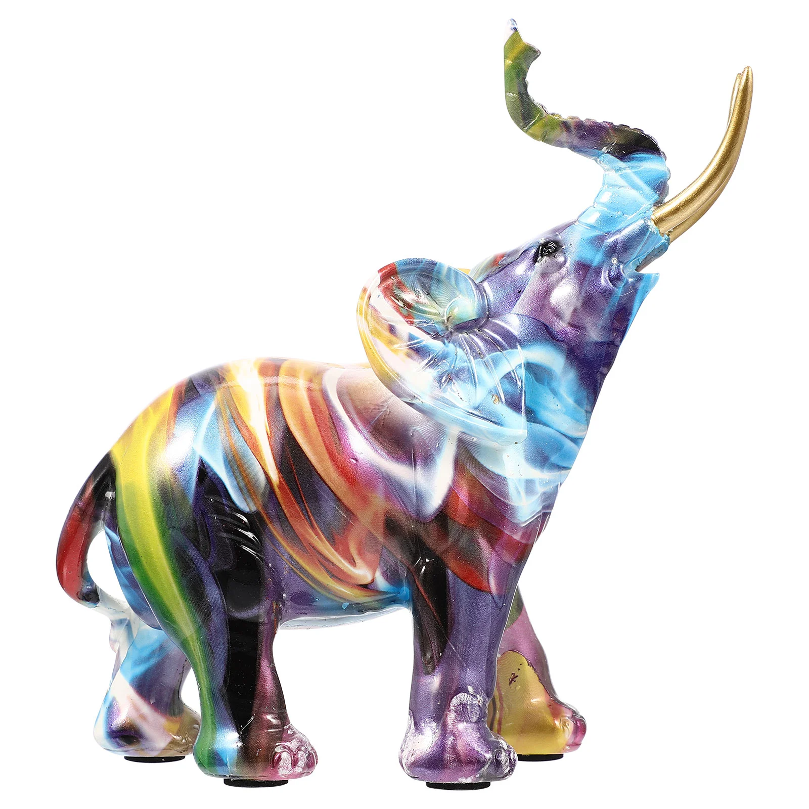 

Elephant Statue Colorful Figurines Modern Animal Figure Fengshui Desktop Ornament Home Office Bedroom Decor
