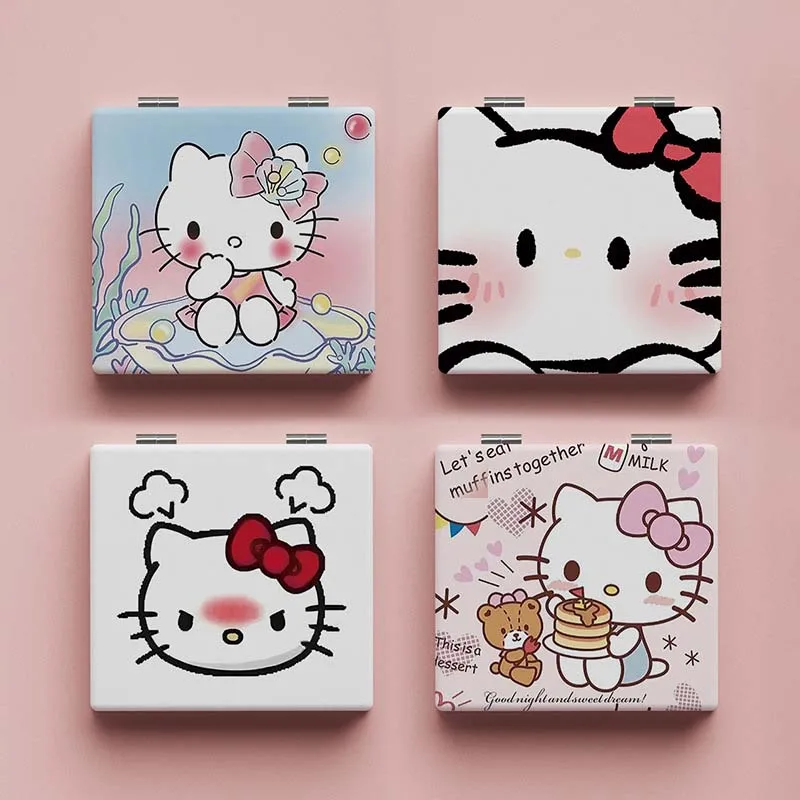 

Компактное зеркало Sanrio Hello Kitty Kawaii Ins стильное складное зеркало уличное зеркало для макияжа портативное студенческое зеркало милый подарок для девушки