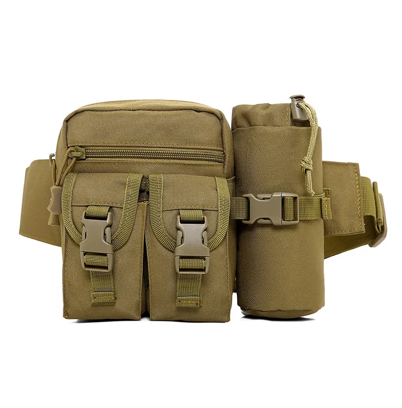 Multi-purpose Kettle Waist Bag Sports Water Bottle Pocket Canvas Unisex Hip Purse Travel Running Backpack Men Military Backpack
