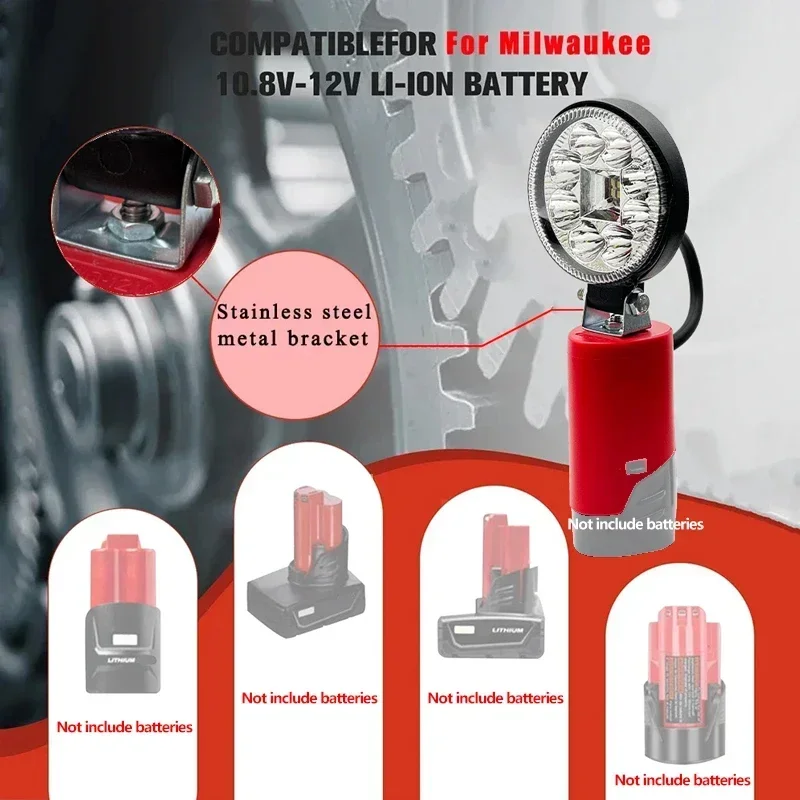Для M12 3-дюймовый светодиодный рабочий фонарь прожектор фонарик для Milwaukee