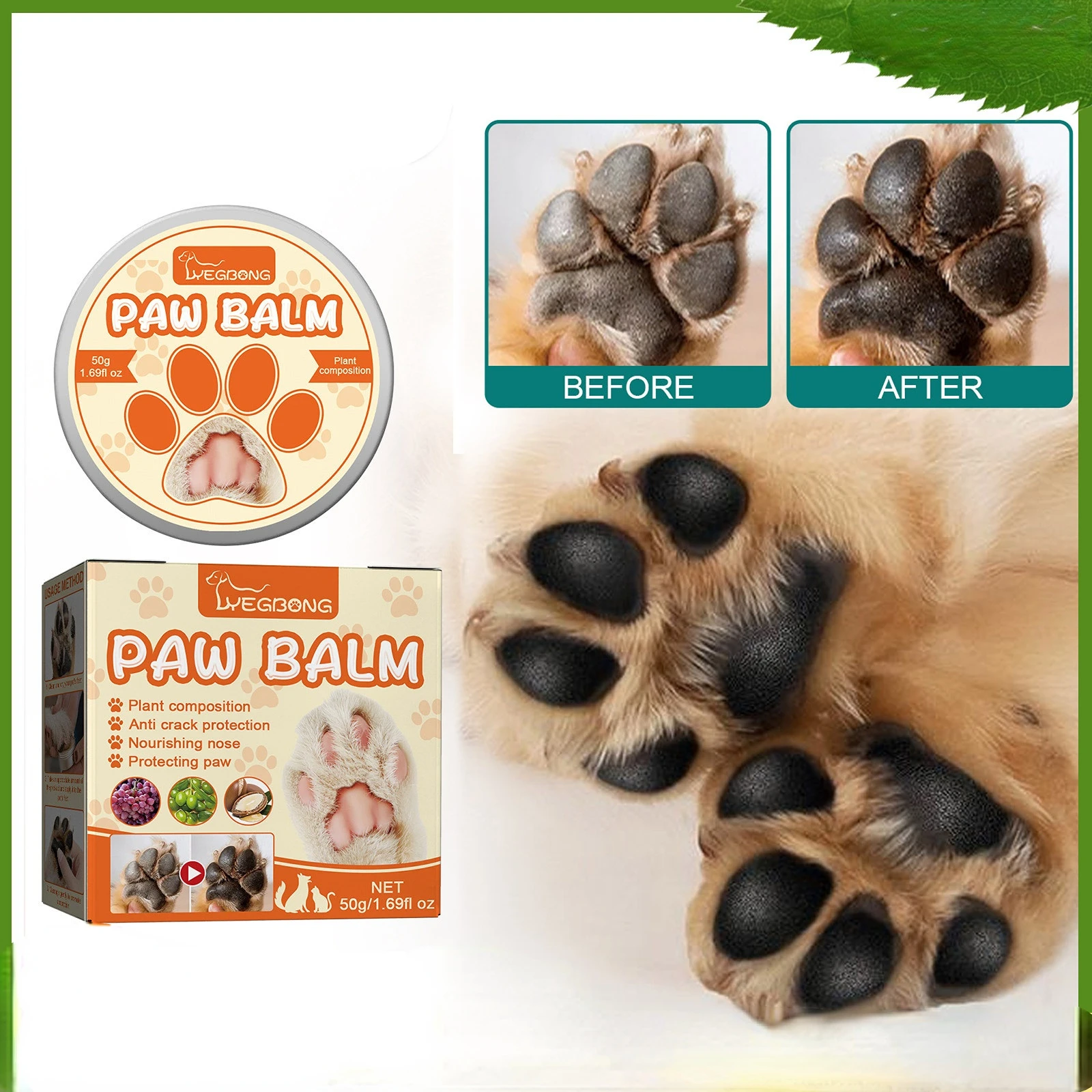 Paw Balm For Dogs  Noses Paws Moisturizer Cream Cats Dogs Paw Protector Lick Safe Pet Supplies For Extreme Weather Conditions