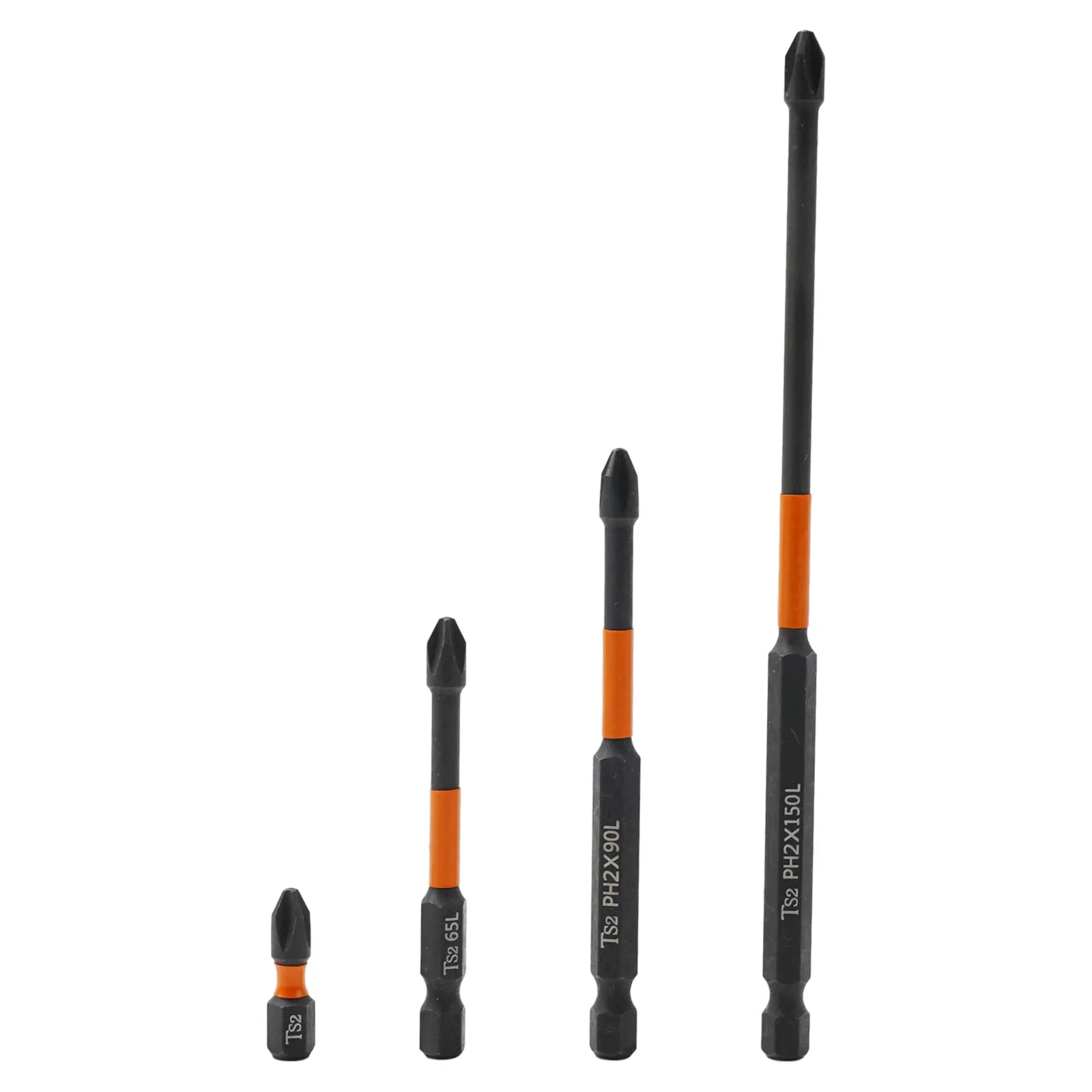 

PH2 Impact Screwdriver Bit Set, 4pcs Magnetic Alloy Steel Cross Screwdriver Bits, Long Length for Applications