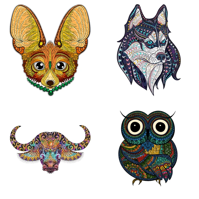 

Деревянный пазл с животными, Сова, лиса, деревянные головоломки «сделай сам» для взрослых, для детей, декомпрессионные интерактивные игры, п...