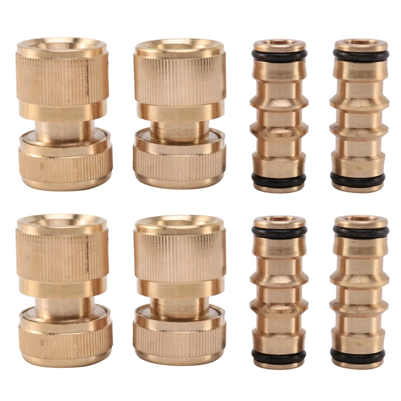 

8 Pack Garden Hose Quick Connector Male Hose End Connector Extender For Join Garden 1/2 Inch Hose Pipe Tube