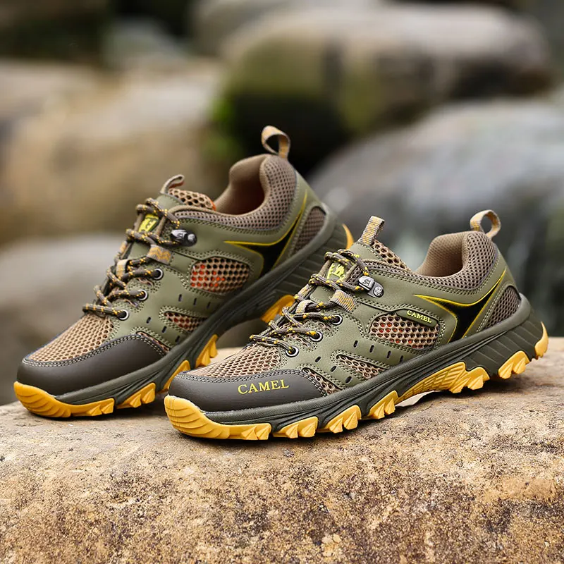 Summer Mesh Breathable Men's Hiking Shoes Comfy Anti-slip Unisex Mountain Shoes High quality Outdoors Women's Trekking Sneakers