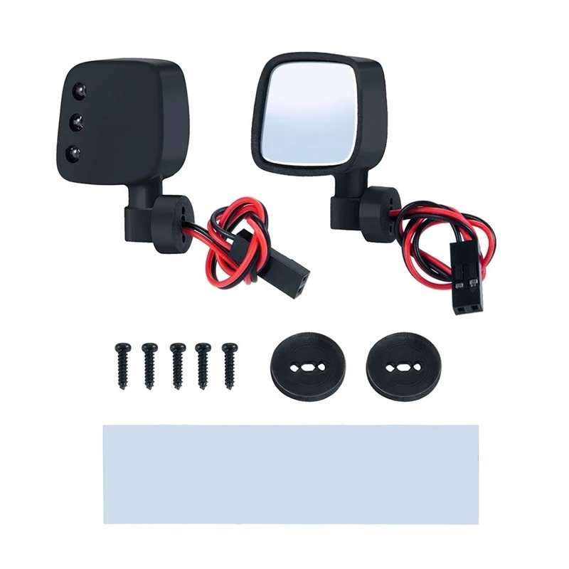 

Автомобильное зеркало заднего вида на радиоуправлении со светодиодный Ной подсветкой для 1/10 Axial SCX10 II III ДУ гусеничный автомобиль с имитацие...