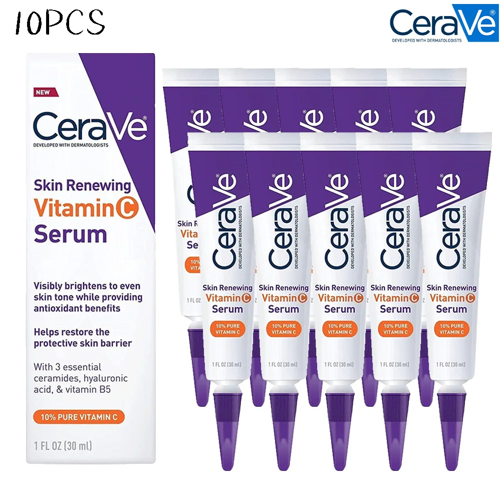 

10PCS CeraVe Renewing Vitamin C Serum 30ml Anti-aging Reduce Fine Lines Moisturizing Nourishing Hyaluronic Acid Repair Barrier
