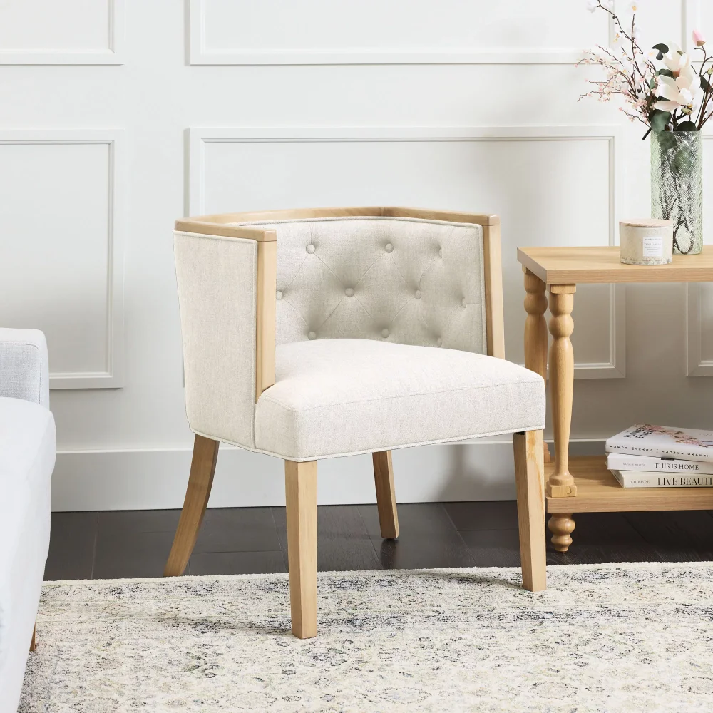 

My Texas House Raveena Upholstered Accent Chair, Oat