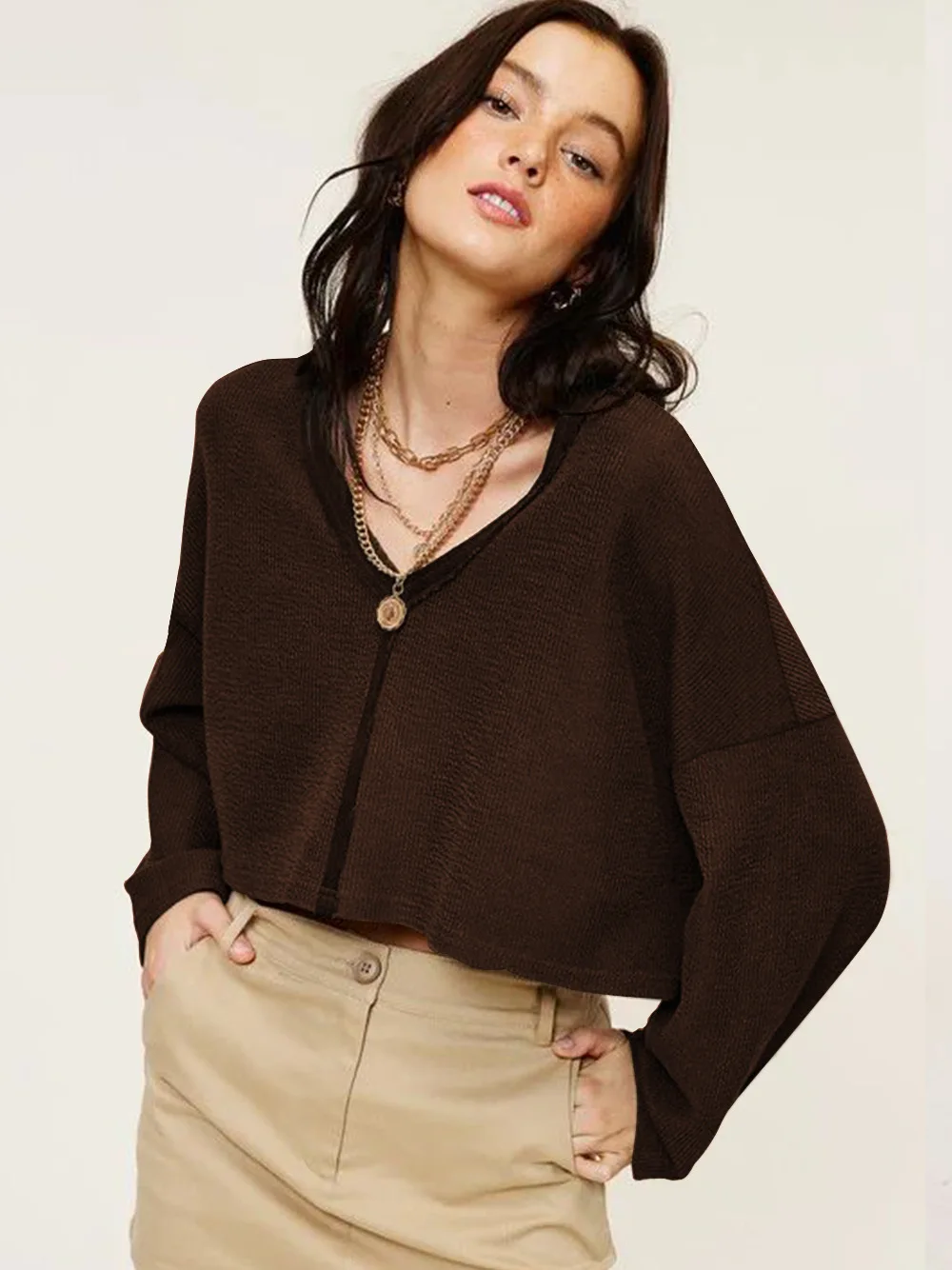 

Свитер с V-образным вырезом, женская модная брендовая спортивная короткая куртка в европейском и американском стиле, белый свитер в полоску с дырками