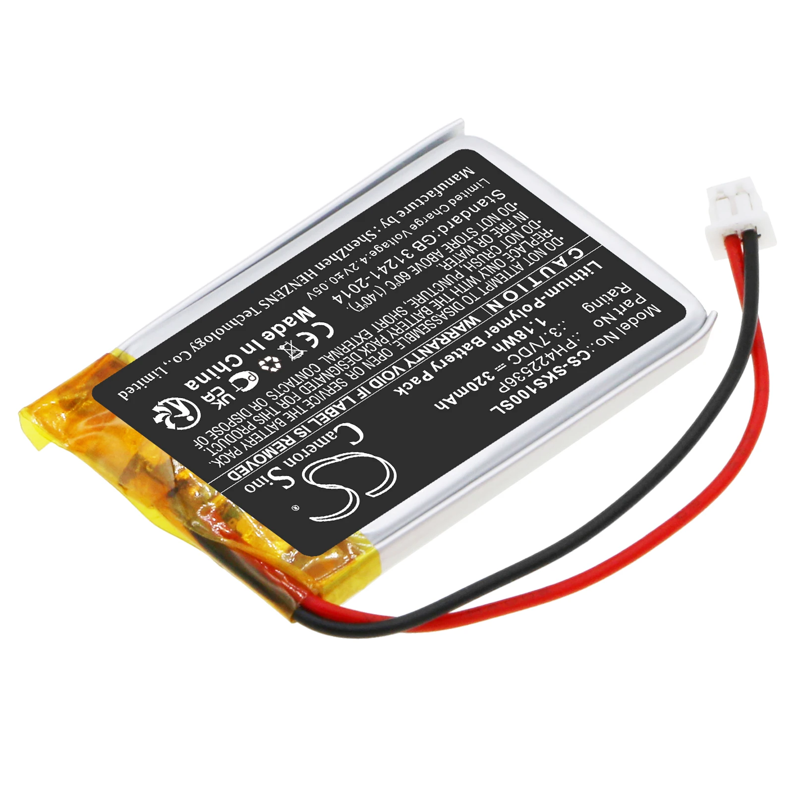Фото Сменная батарея CS для монтажного кронштейна Skybell Slim Line PH 422536 P 320 мАч / 1,18 Втч Медицинский №2