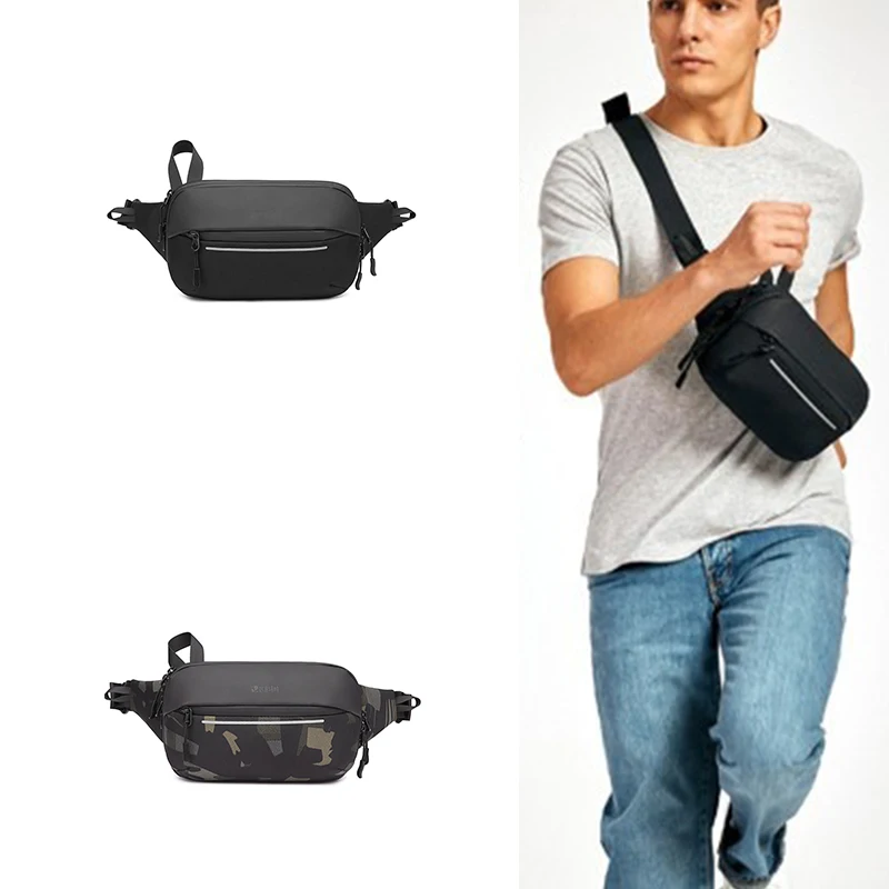 Fashion Mens Chest Bag Belt Bag Multifunction Expansion Fanny Pack Reflective Tape Belt Bag Pouch Waist Bags For Men Women