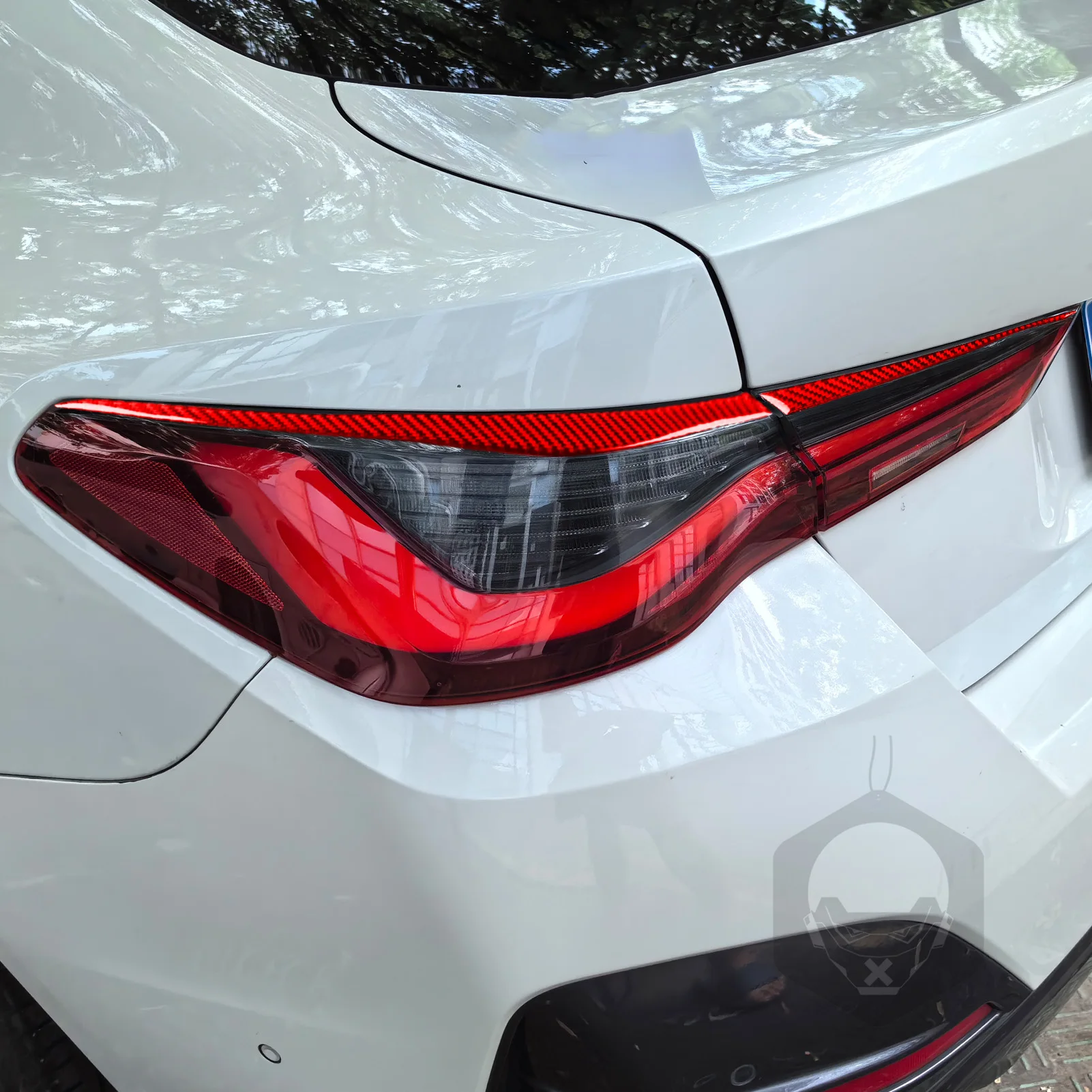 Для BMW 4 серии G22 G23 G26 2021-2024 углеродное волокно задняя фара наклейка для бровей авто