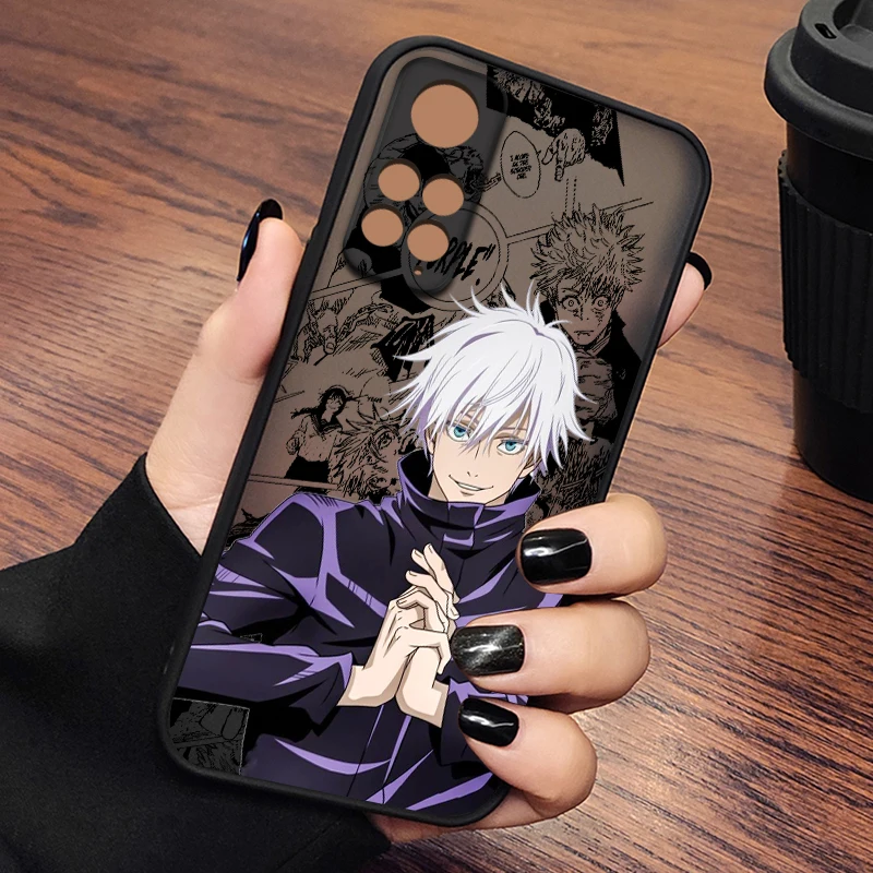 

Jujutsu Kaisen Gojo Satoru Phone Case For Xiaomi 12 11 T Pro S Redmi Note 12 11 10 9 8 Pro S T 5G Frosted Translucent