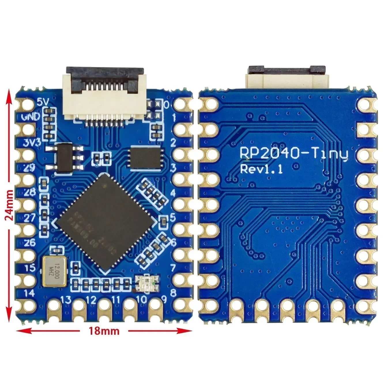 Модуль макетной платы RP2040 ZERO Raspberry Pi PICO Интерфейс USB Type C 264 ГБ SRAM 2 МБ Flash C/C++ для Arduino