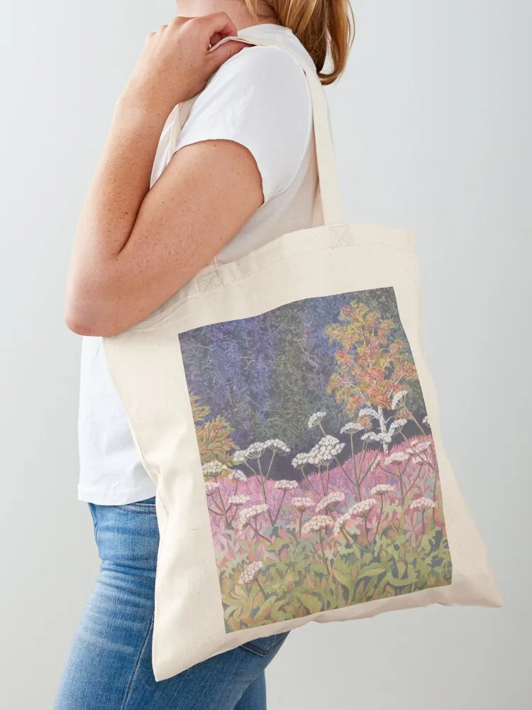 Hogweed Field (акрил на холсте) Большая сумка-тоут заказ Сумка-шоппер Холщовая большая