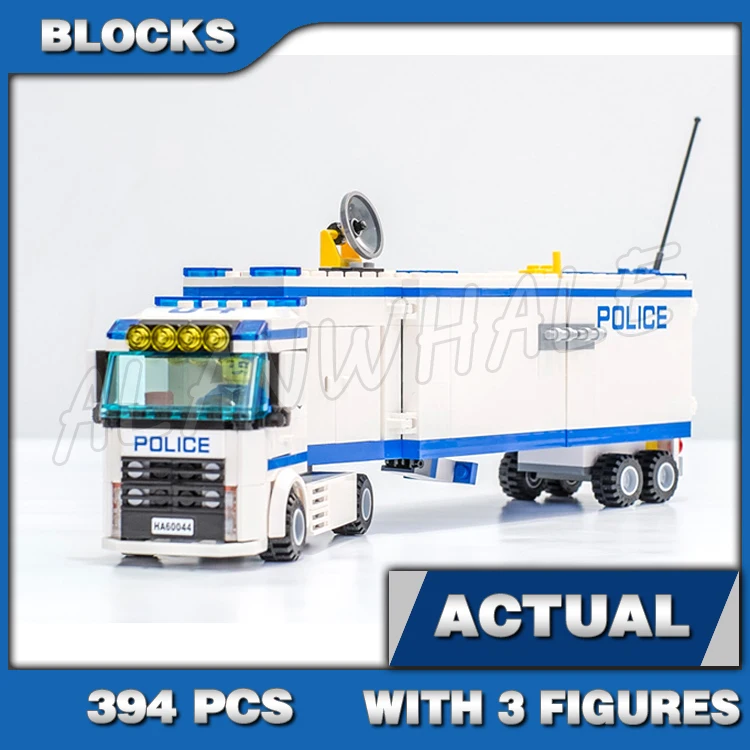 

394pcs Urban Cop Mobile Unit Trailer Control Room Surveillance Screens 10420 Building Blocks Toy Bricks Compatible with Model