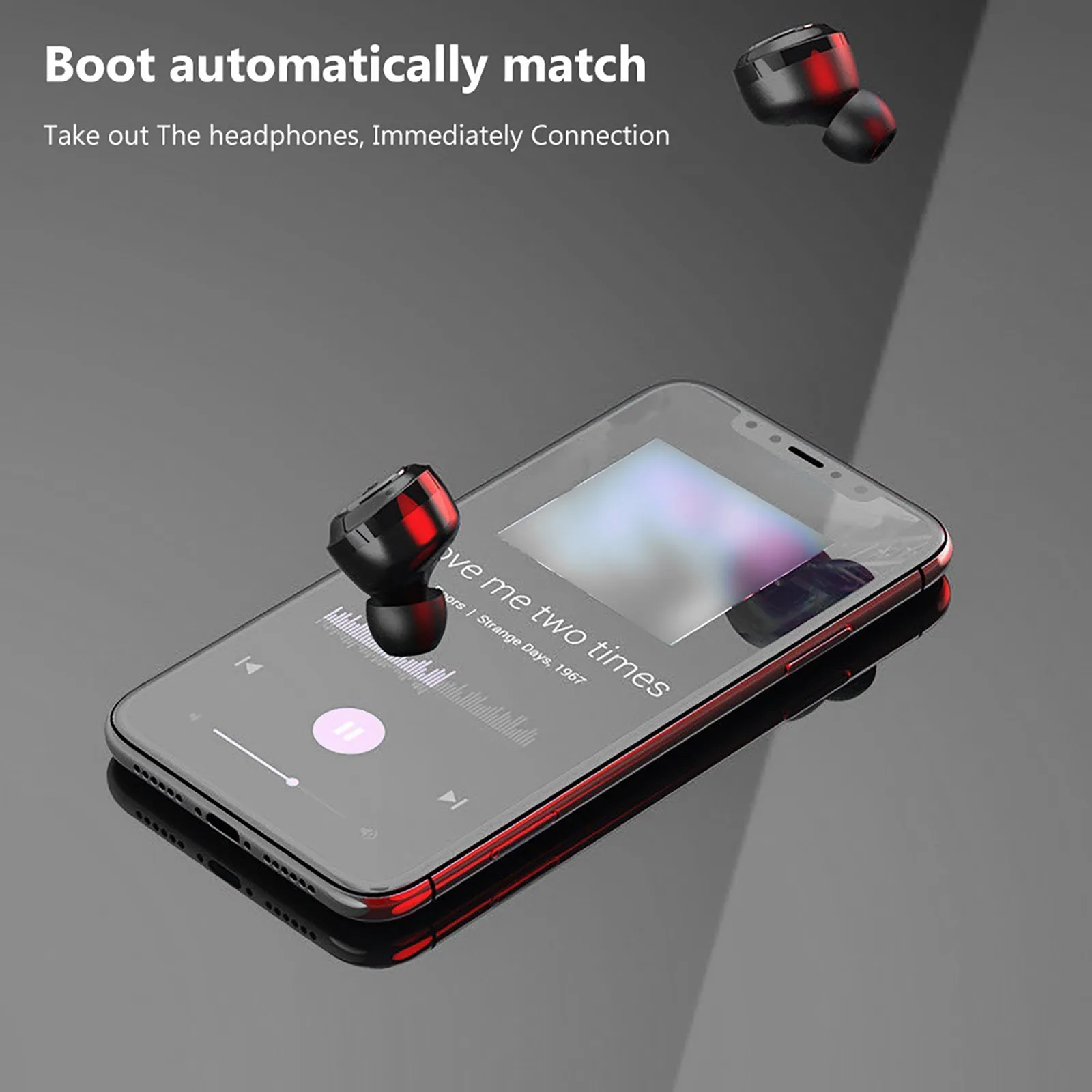 Automatic Pairing Wireless Bluetooth Earphone Led Power Display Headsets Support Hands-free Call Button Operation Headphones | Электроника