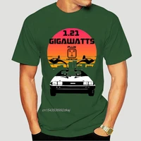 mens t shirt back to the future delorean time traveling car dmc 12 funny badass tee 0091a