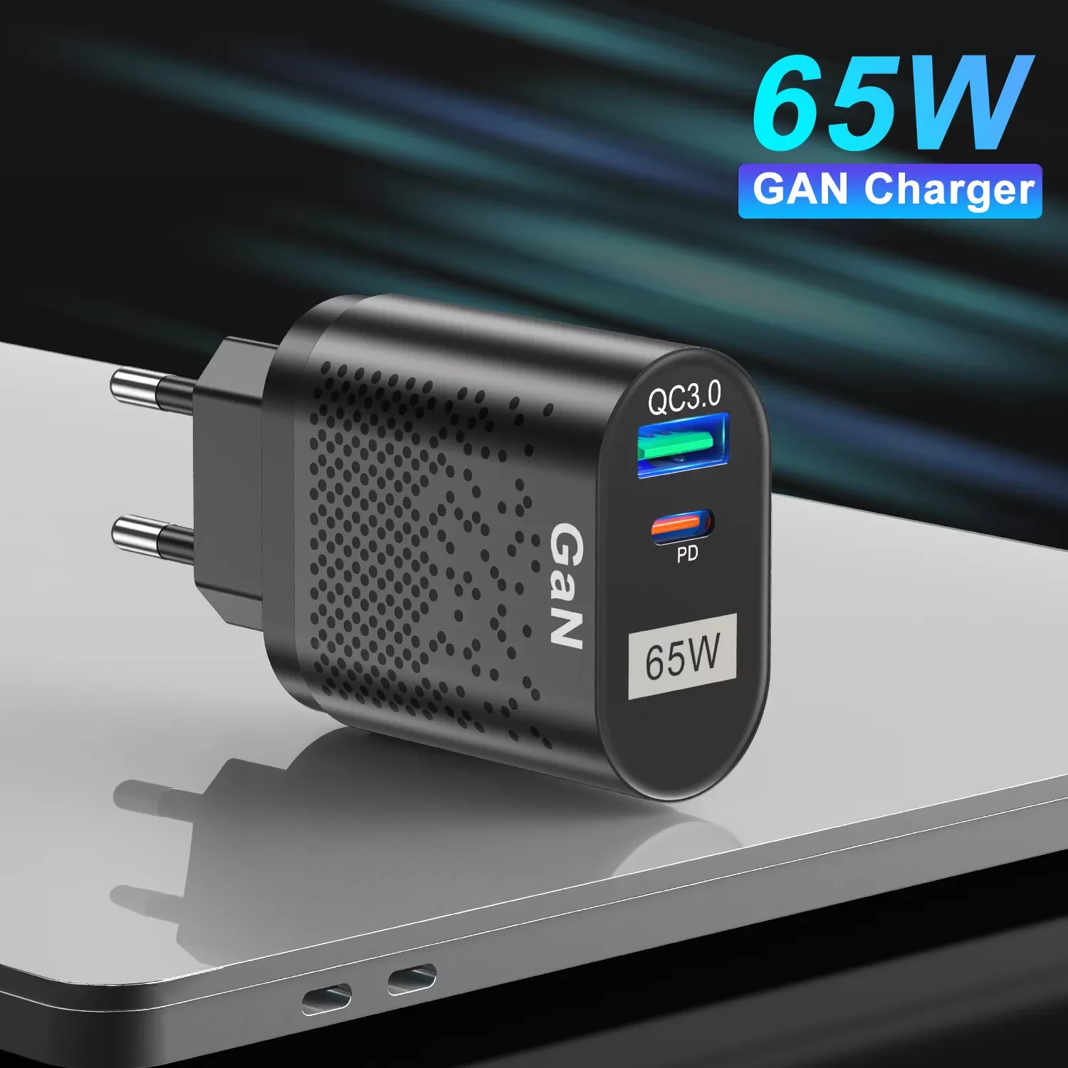 

PD 65W GaN Charger for Macbook Laptop Switch QC 3.0 USB Type C Fast Charger for iPhone 13 12 Pro Max Mi 11 S22
