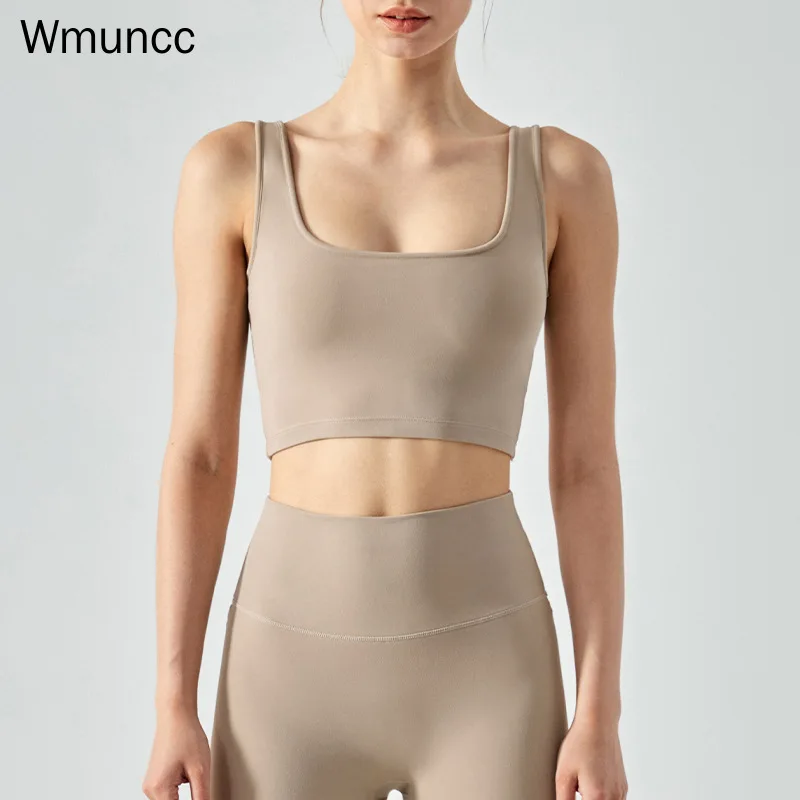 

Wmuncc 2022 Summer Sports Underwear Shockproof Crop Top Women's with Chest Pad Wear Fitness Running Yoga Vest Bra