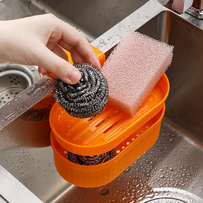 

Kitchen Organizer Dish Drainer Sink Strainer Drain Racks Sponge Holder Sink Shelf Tray Fruit Vegetable Washing Storage Basket