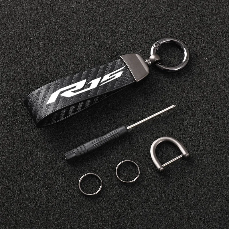 

High-Grade Leather Motorcycle keychain Horseshoe Buckle Jewelry for YZF-R15 R150 Motorcycle Accessories