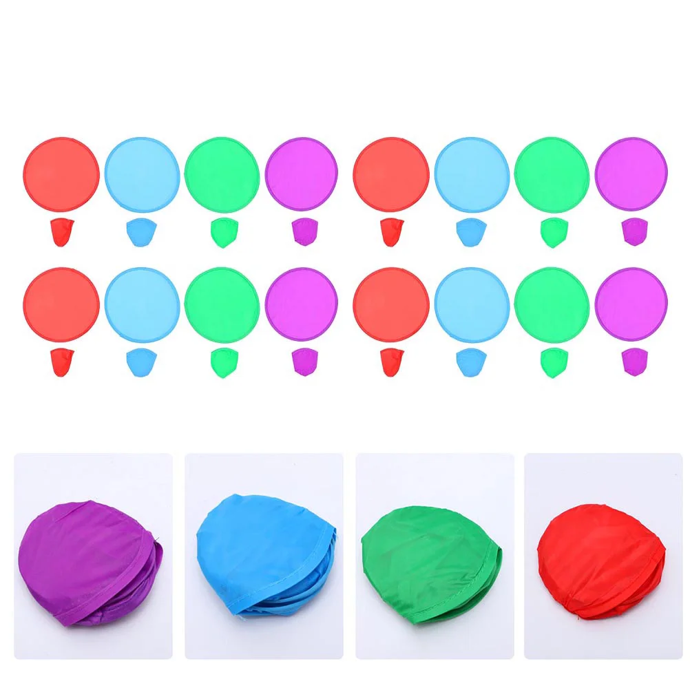 

16 Pcs Round Fan Throwing Disc Toy Flying Plate Kids Toys Folding Bulk Plaything