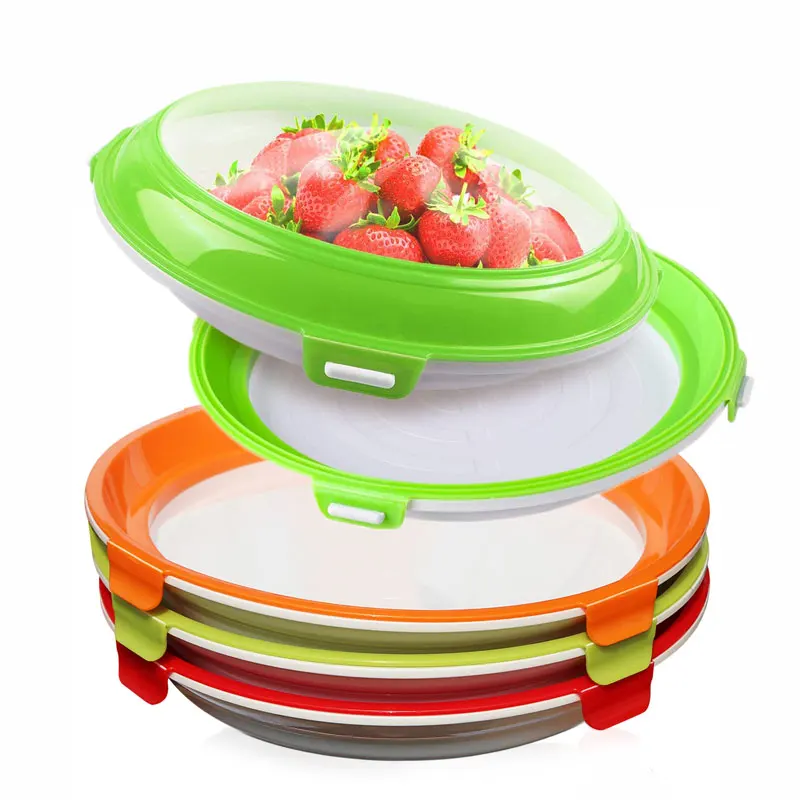 

Food Preservation Tray Meat Fish Vegetable Fruit Food Plate Reusable Fridge Organizer Vacuum Fresh-keeping Storage Container