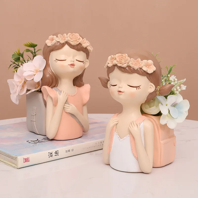 w nowoczesnym i prostym stylu mebli na biurko wysokiej klasy elegancka dziewczyna modelująca doniczka z żywicy dekoracja doniczkowa