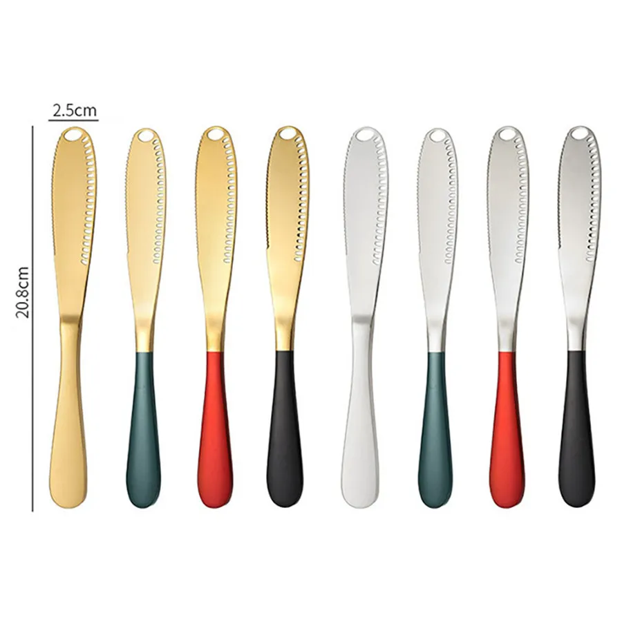 

Stainless Steel Butter Knife With Hole Cheese Dessert Jam Knives Cream cutlery Marmalade Toast Bread Knives Butter Spreader